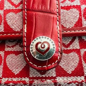 Authentic Brighton Wristlet Wallet w Red Hearts Valentine's Day Classic.